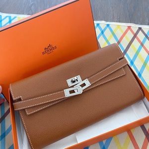 Hermes Kelly Epsom Longue Wallet Gold
